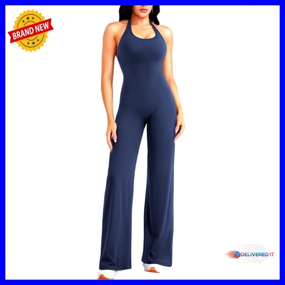 Pants - Women's Workout Jumpsuit Halter Leggings Adjustable Strap Yoga Gym
